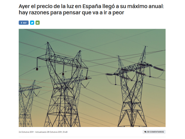 Xataka – Ayer el precio de la luz en España llegó a su máximo anual: hay razones para pensar que va a ir a peor - Ingebau