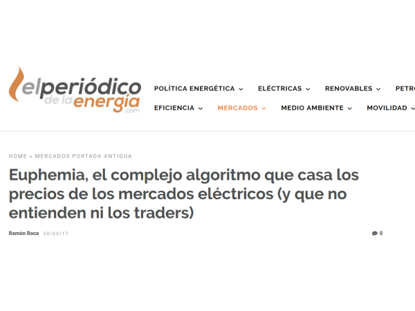 EL Periódico de la Energía – Euphemia, el complejo algoritmo que casa los precios de los mercados eléctricos (y que no entienden ni los traders) - Ingebau